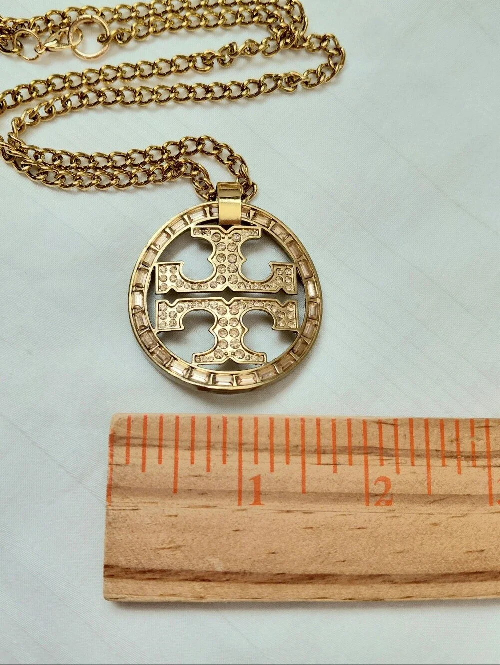 Tory Burch Gold Jewel Logo Necklace